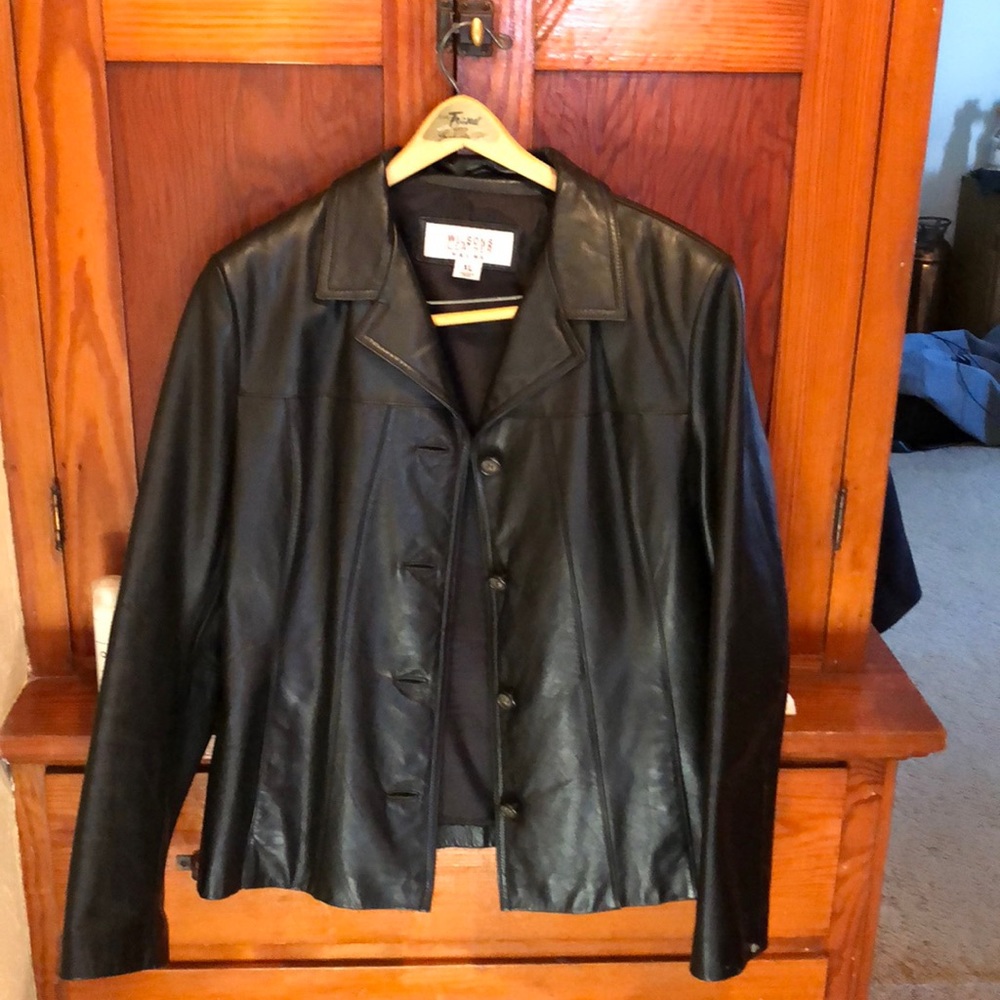 Black leather jacket
